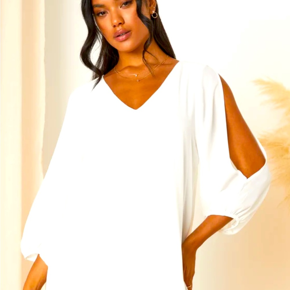 Lulus Shifting Dear Ivory Long Sleeve Dress Style #41666-2 Size Large